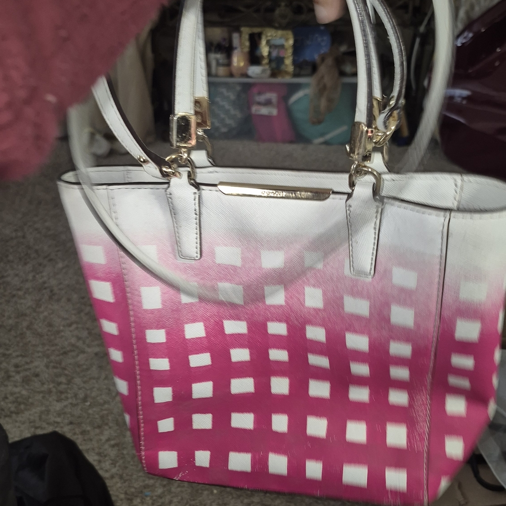Coach Madison Pink and White Ombre Check Tote